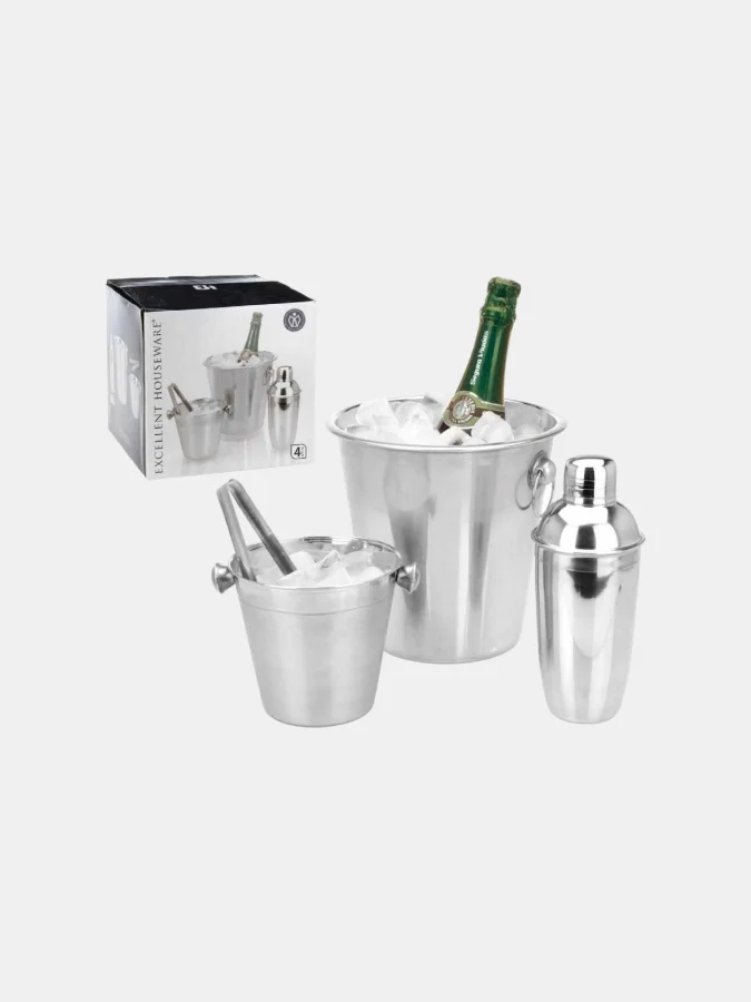BAR SET 4PCS STAINLESS STEEL