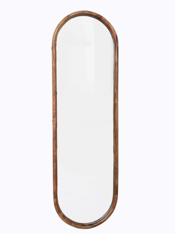 MIRROR OVAL WOOD 115CM NATUREL