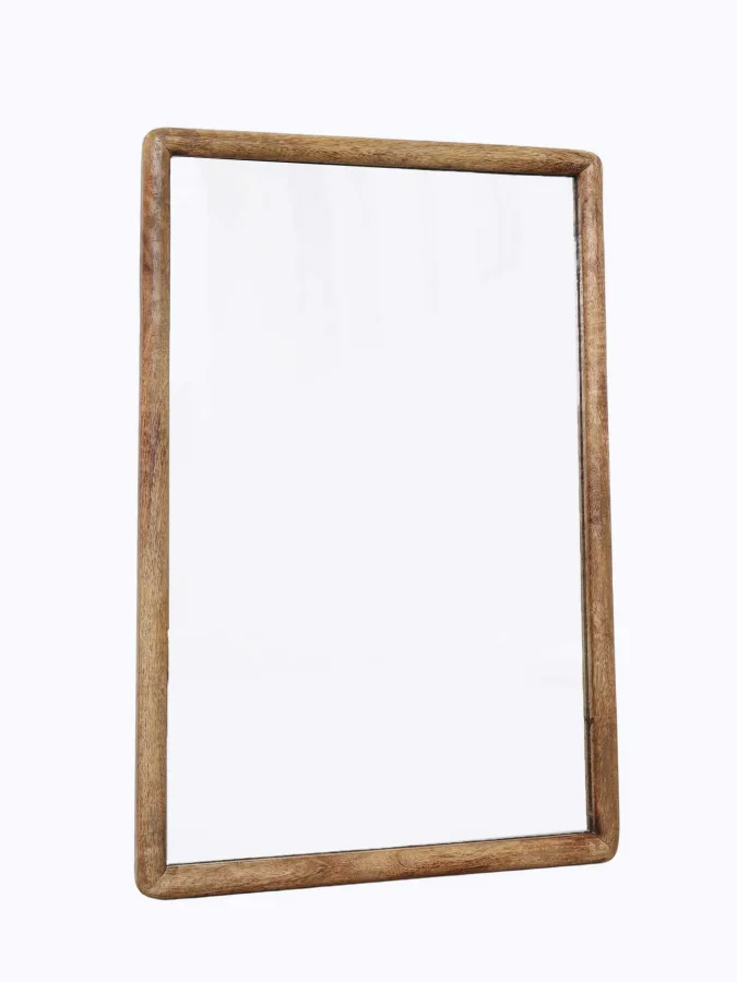 MIRROR SQUARE WOOD 60CM