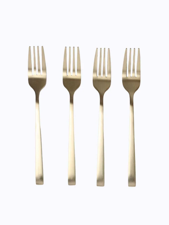 CAKE FORK SET OF 4 GOLD CLR