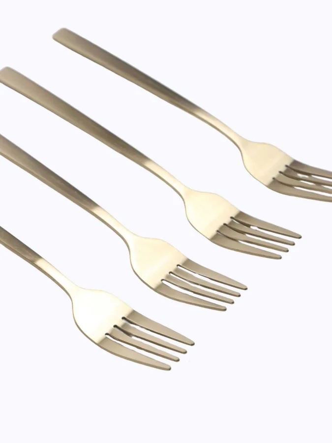 CAKE FORK SET OF 4 GOLD CLR 2