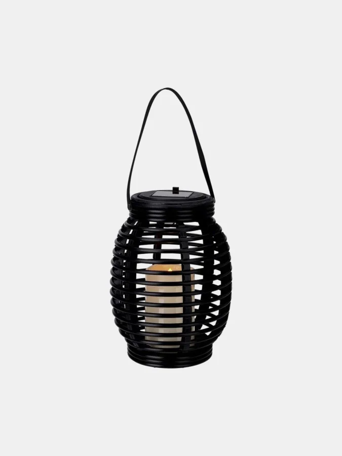 SOLAR LANTERN H32CM BLACK