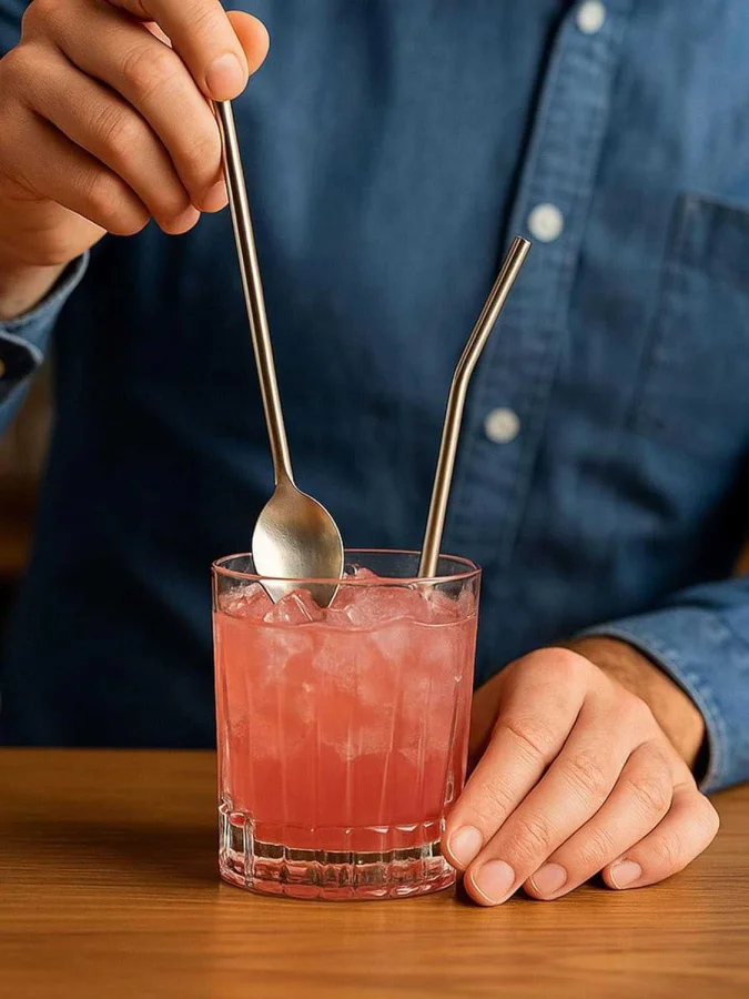 DRINKING STRAWS WITH SPOON 5PC