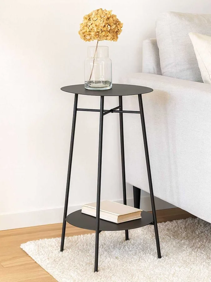 SIDE TABLE 2LAYERS STEEL BLACK 2