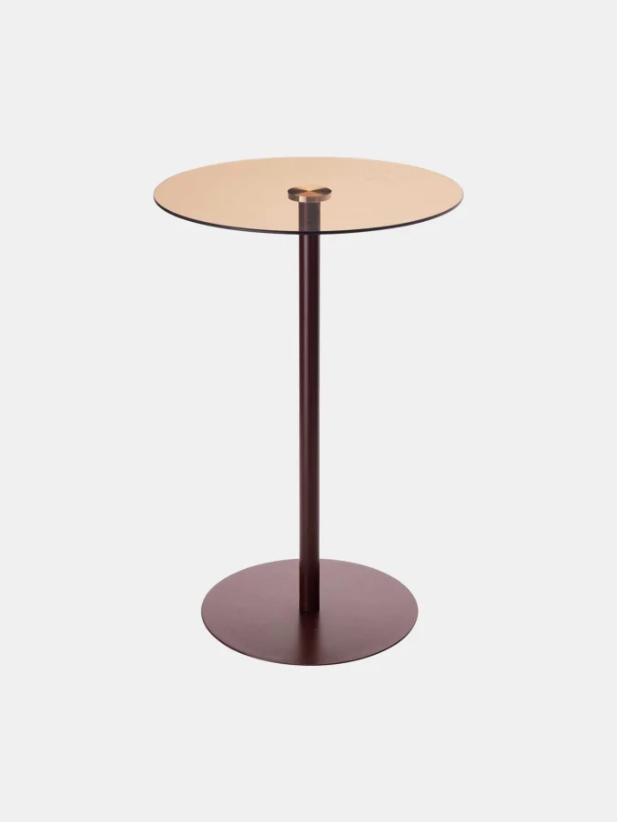 SIDE TABLE BROWN WITH RED