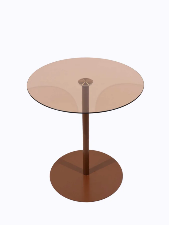 SIDE TABLE YELLOW/BROWN D40CM 2