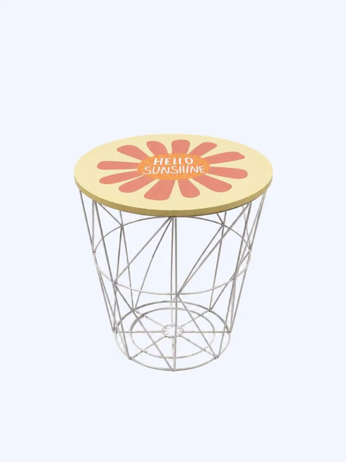 SIDE TABLE BASKET METAL 3ASS