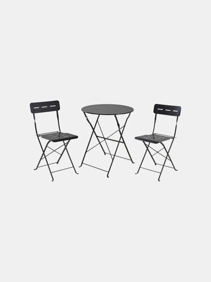 GARDEN FURNITURE 3PC MAT BLACK