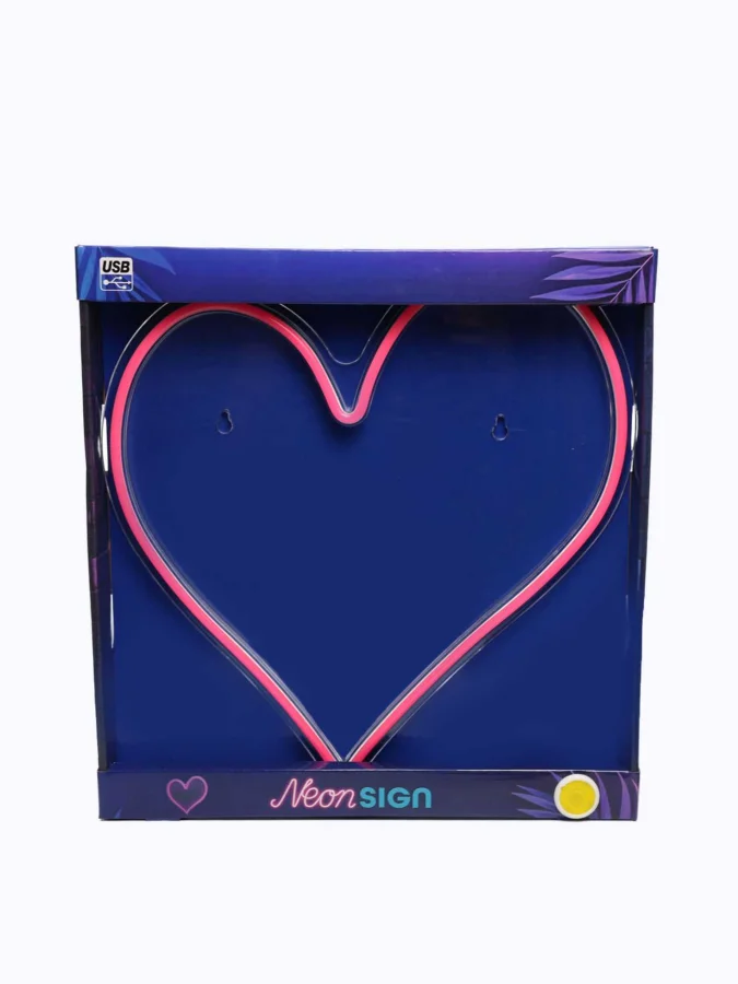NEON HEART WANDDECO 34X32CM 2