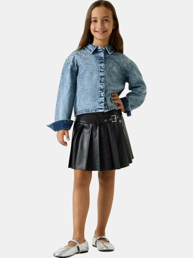 GUESS - PU PLEATED MINI SKIRT