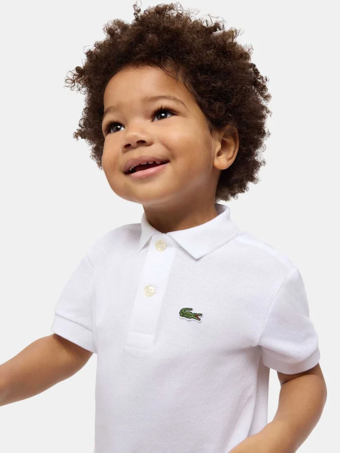 Lacoste - Kids White Polo 2