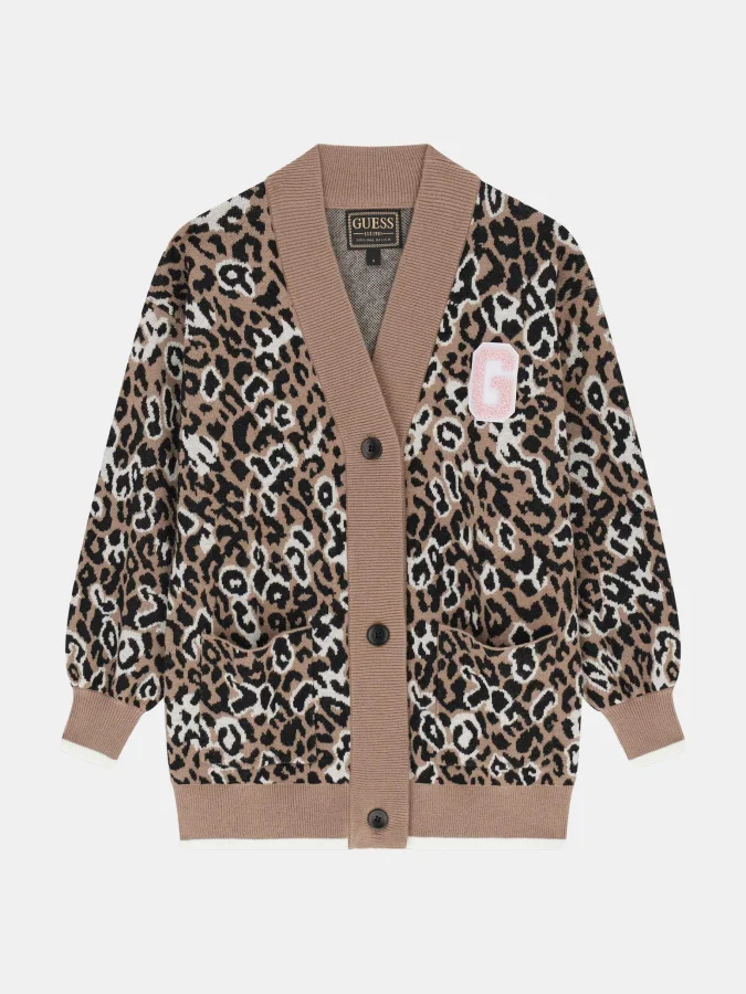 GUESS - LS LEOPARD CARDIGAN