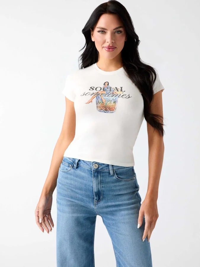 GUESS - SS SOCIAL DRINK R5 TEE