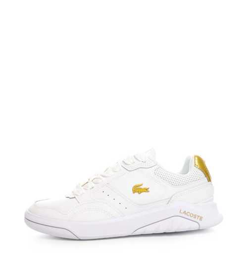 Lacoste Game Advance sneakers in white leather with pink back tab