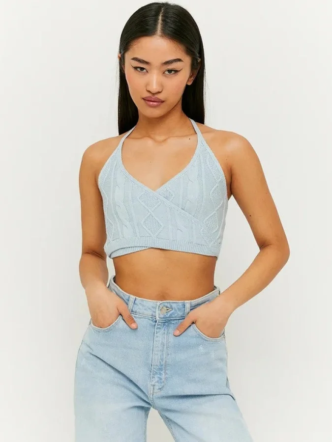 Tally Weijl - BLUE KNIT TOP