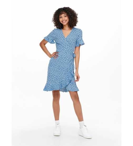 ONLY Onlhalia Abito Midi Donna - Viscosa Livaeco, Scollo A V, Con Bottoni - Foto 12