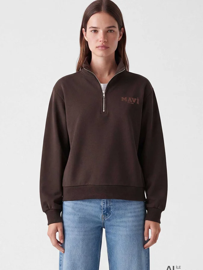 Mavi - HALF ZIP SWEATSHIRT
