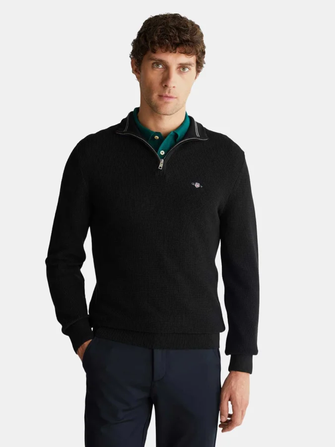 Gant - Waffle Knit Half-Zip...