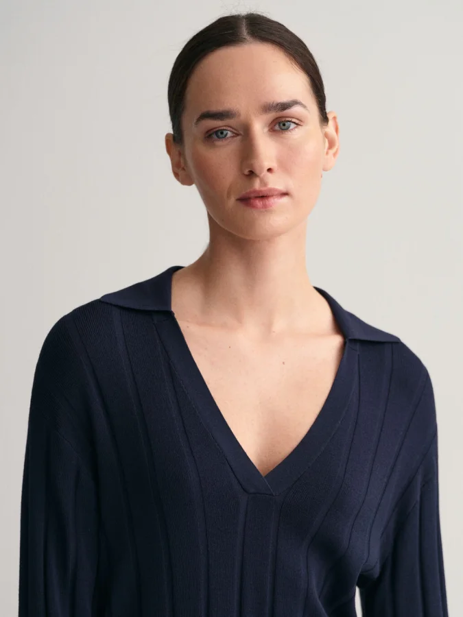 Gant - Rib Knit Open Collar... 2