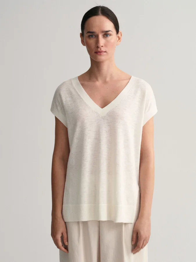 Gant - Linen Blend V-Neck Vest
