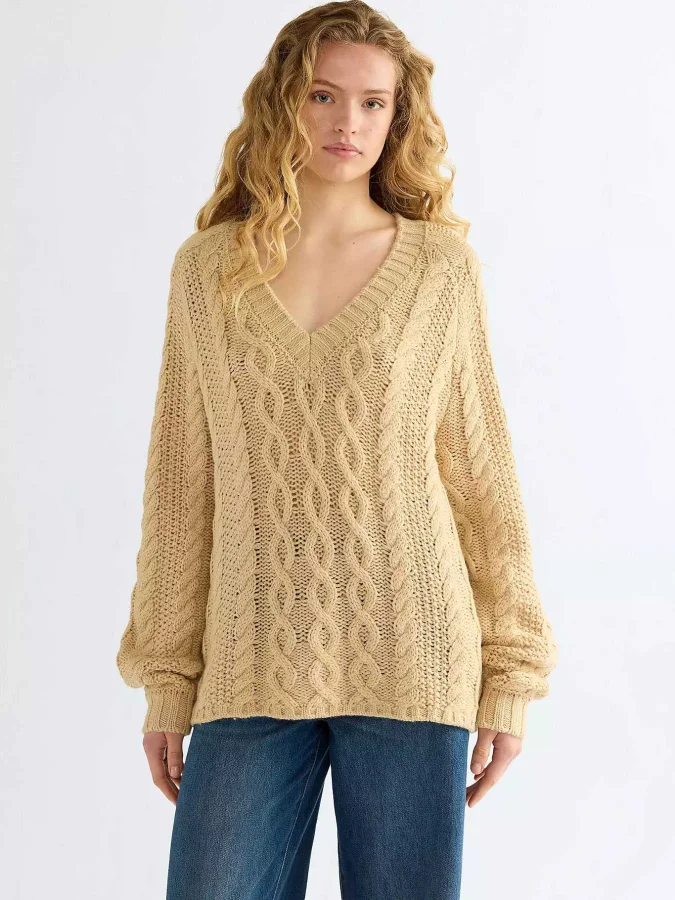 Wrangler - V NECK CABLE KNIT