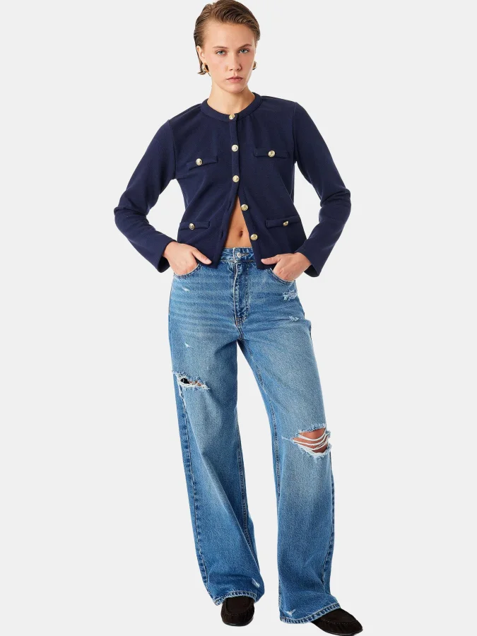 KOTON - Crew Neck Cardigan