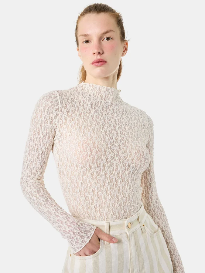 KOTON - High Neck Lace T-Shirt 2