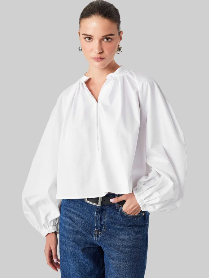 KOTON - High Neck Poplin Shirt