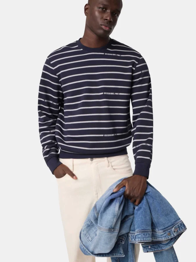 Guess - LS CN STRIPE LOGO...