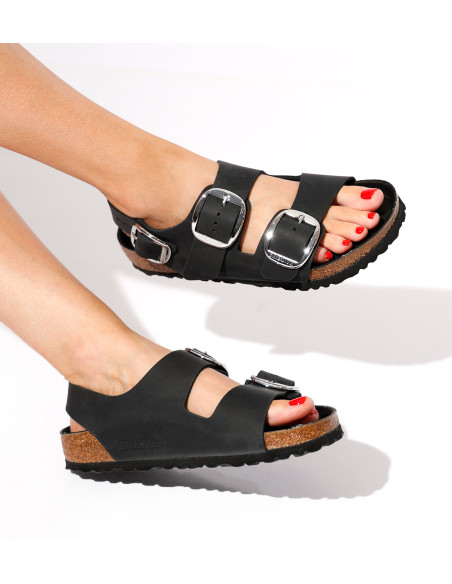 BIRKENSTOCK - Milano Big Buckle FL Black HEX Size 36