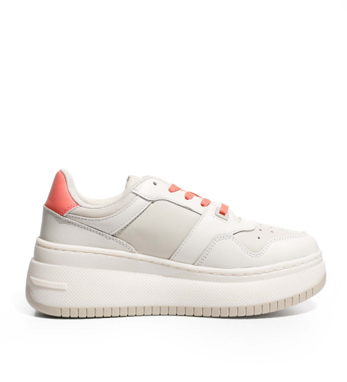 TOMMY JEANS - Basket Femme FLATFORM Blanc