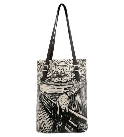 Dogo Women Vegan Leather Black Shoulder Bag Edvard Munch The Scream