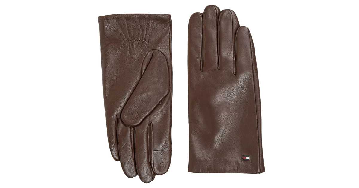 Tommy Hilfiger ESSENTIAL FLAG LEATHER GLOVES Size S/M