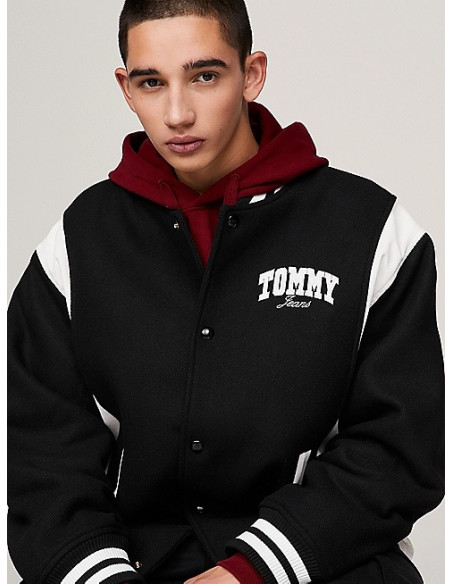 Tommy Jeans Tjm Cord Wool Mix Letterman - Black - Size S - Men