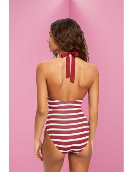 ESPRIT Striped halterneck swimsuit Size S