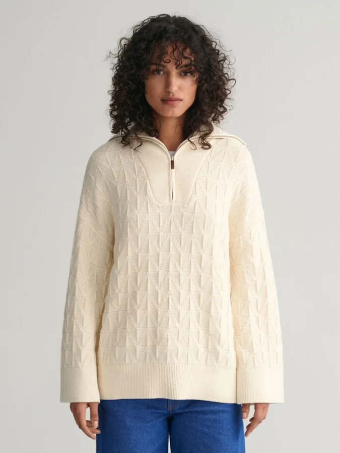 Gant - Herringbone Half-Zip...