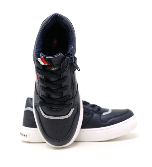 Tommy Hilfiger KILLE Blue - Free delivery  Spartoo NET ! - Shoes Low top  trainers Child USD/$60.80