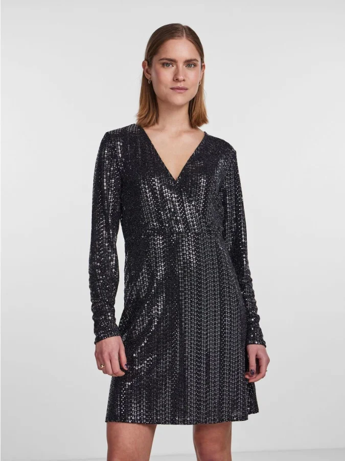 Pieces - PCSIDDY LS WRAP DRESS