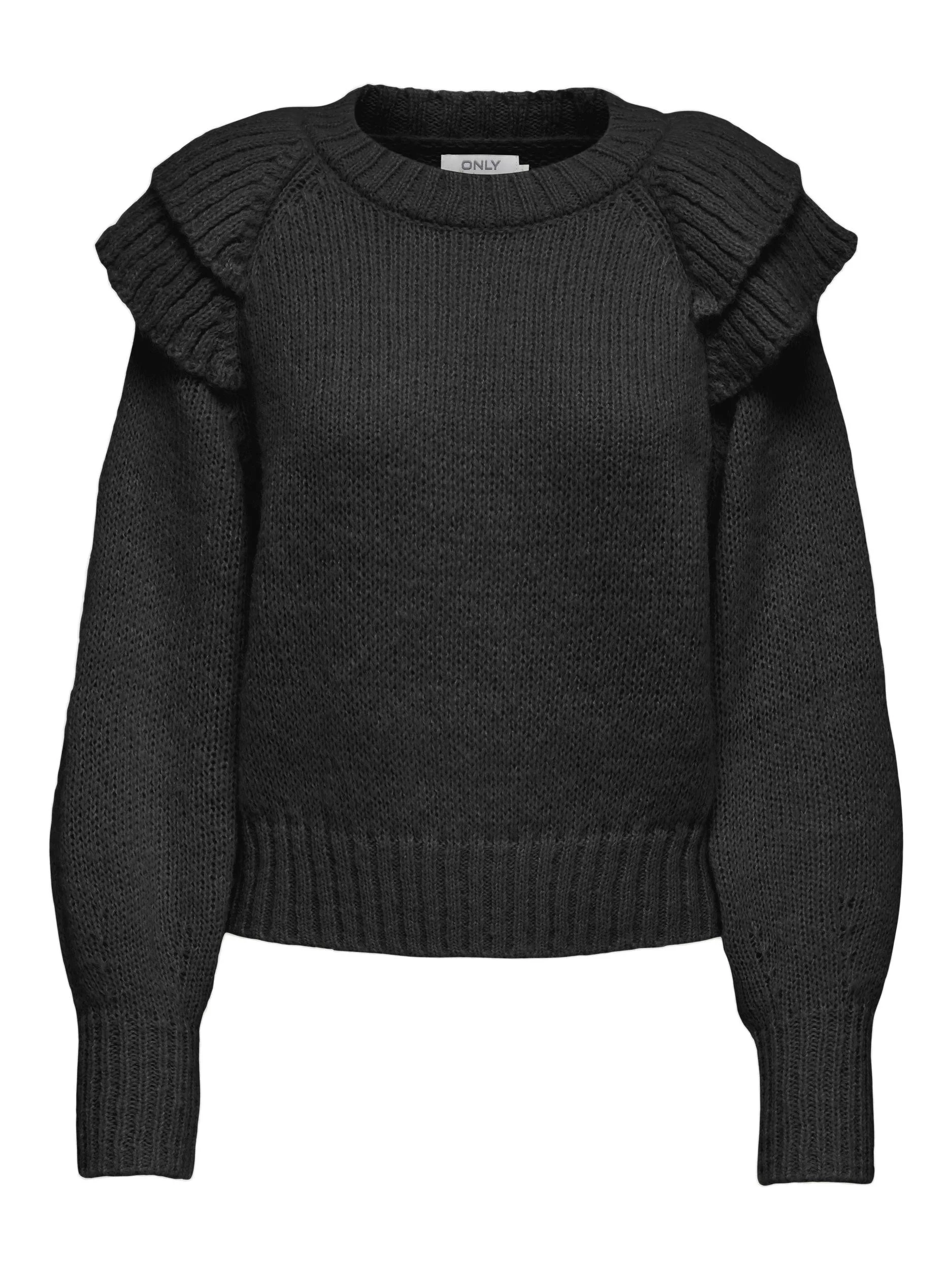 ONLY - ONLALICIA LS RUFFLE O-NECK KNT ONLY - ONLALICIA LS RUFFLE O-NECK KNT