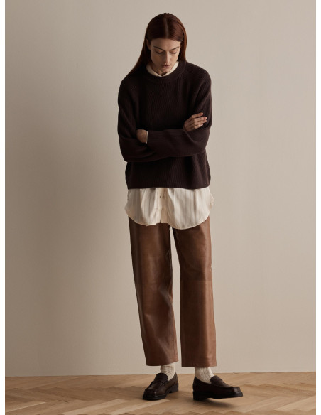 High waist - leather trousers | Selected