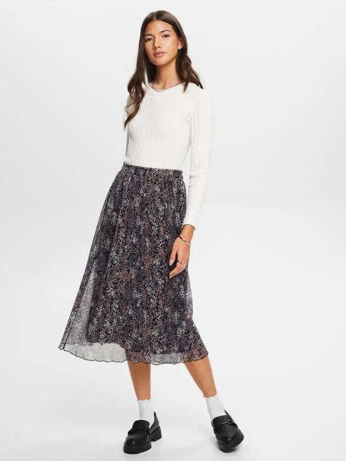 ESPRIT - Midi skirt with...