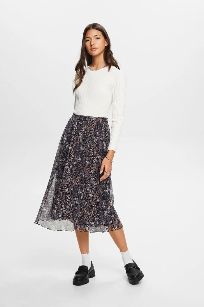 ESPRIT - Midi skirt with plissé pleats ESPRIT - Midi skirt with plissé pleats