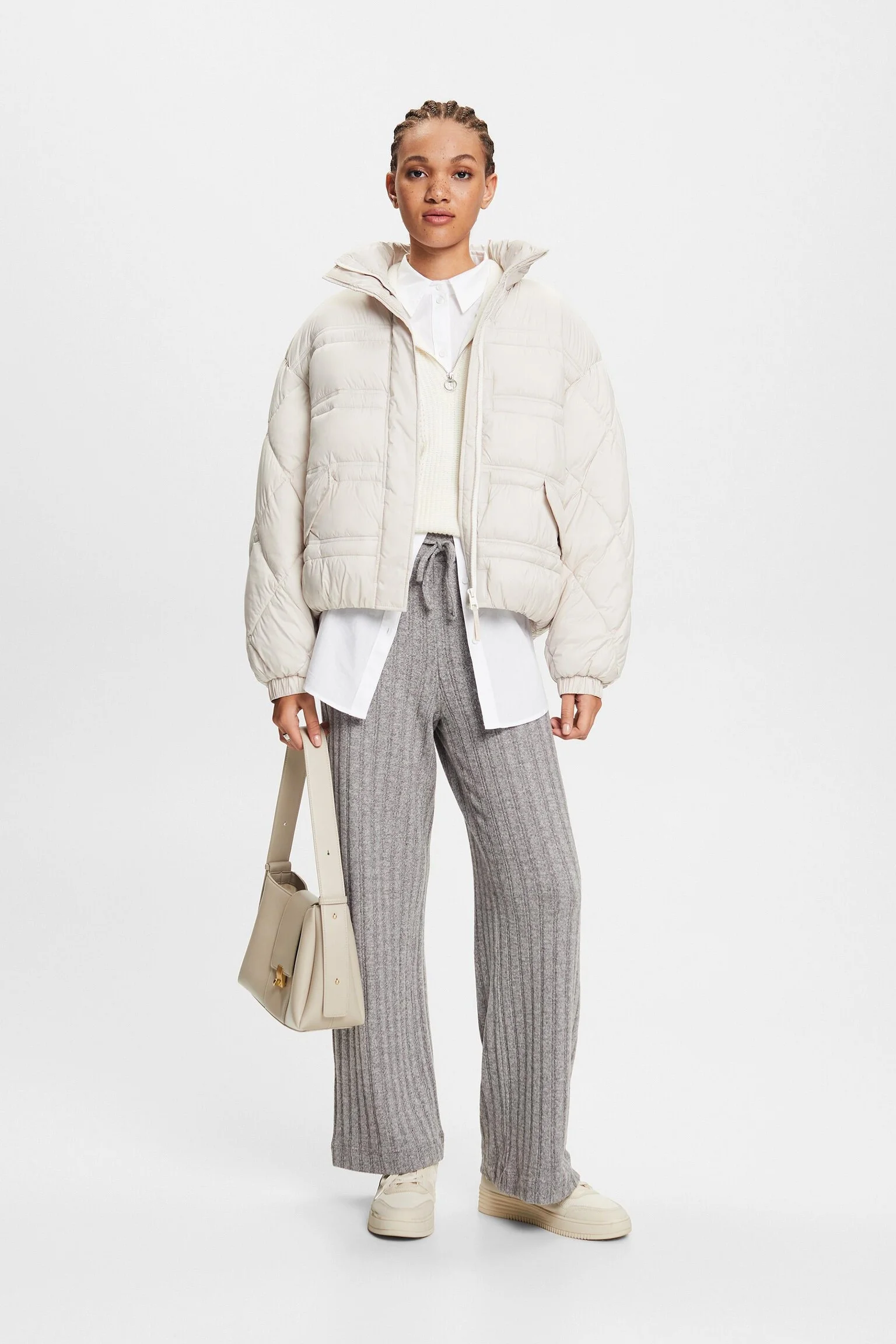 ESPRIT - Brushed Rib-Knit Pants ESPRIT - Brushed Rib-Knit Pants