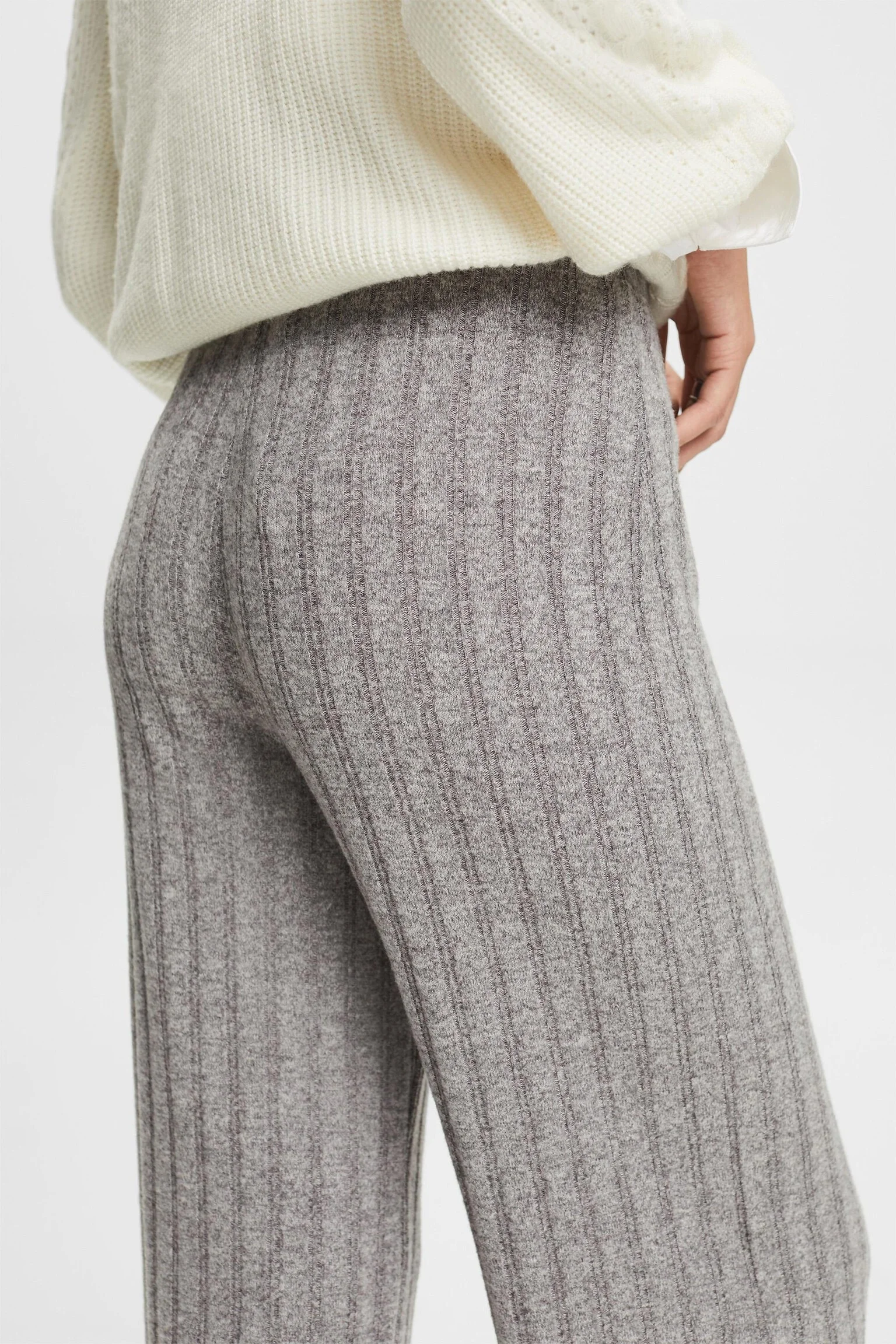 ESPRIT - Brushed Rib-Knit Pants ESPRIT - Brushed Rib-Knit Pants