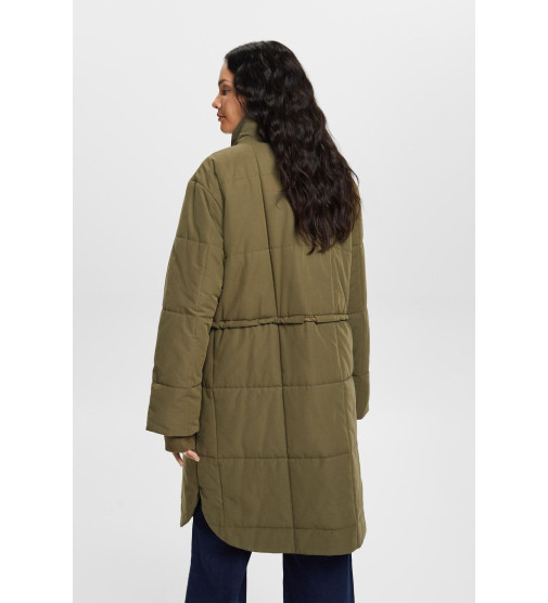 Esprit Long Padded Coat In Khaki