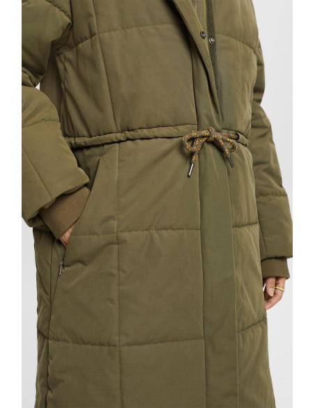 Esprit Long Padded Coat In Khaki