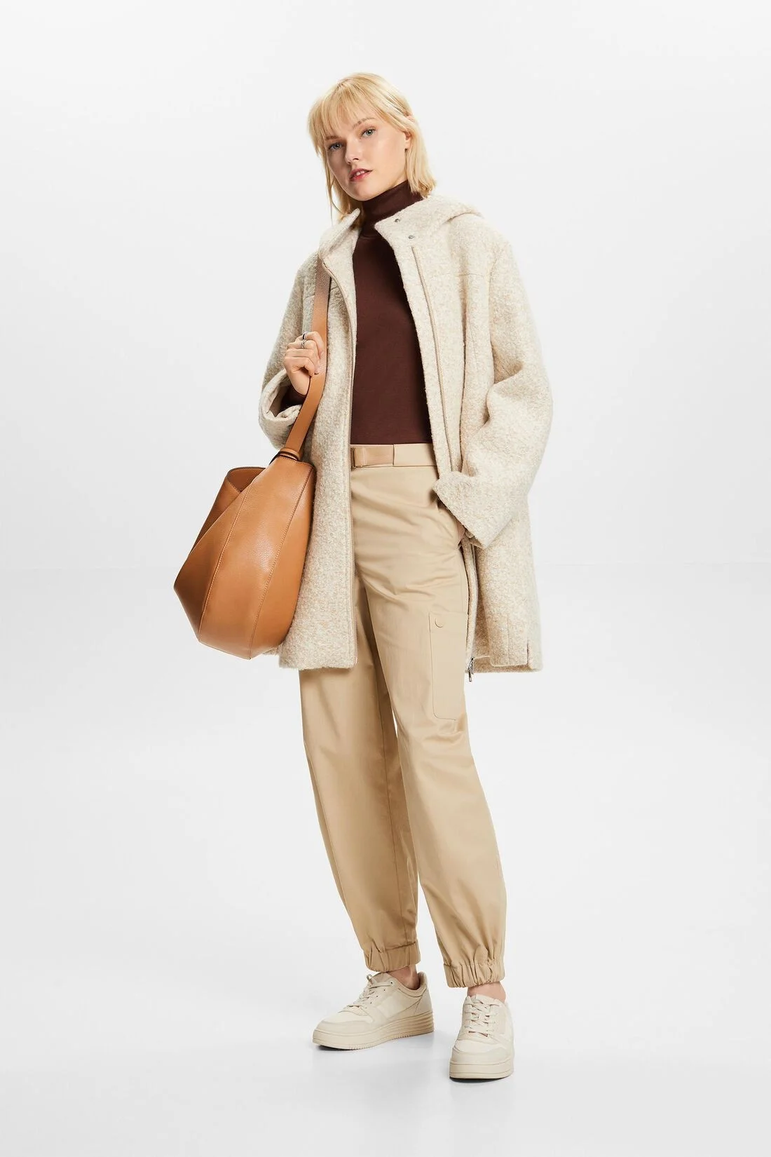 ESPRIT - Hooded Curly Wool-Blend Coat ESPRIT - Hooded Curly Wool-Blend Coat