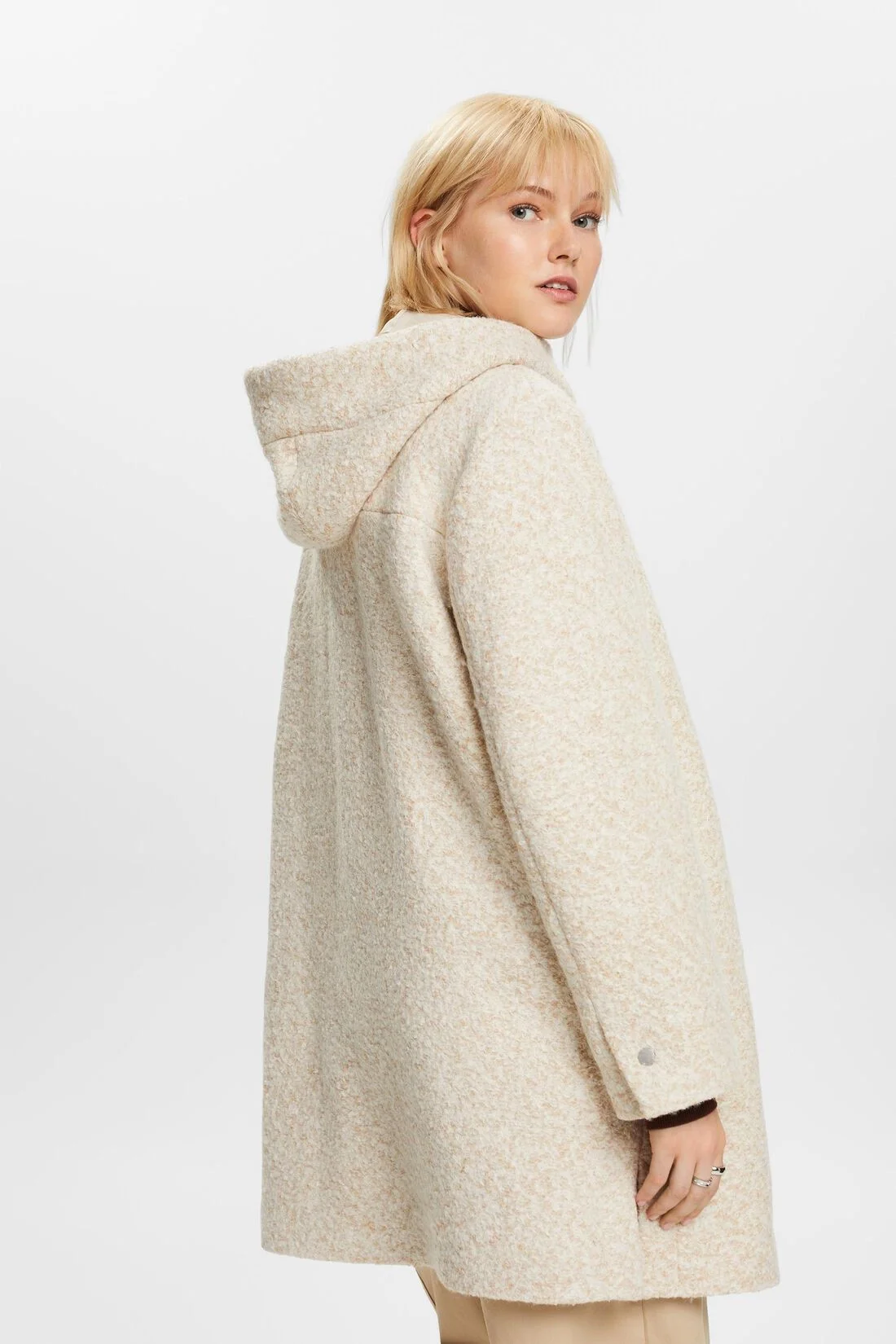 ESPRIT - Hooded Curly Wool-Blend Coat ESPRIT - Hooded Curly Wool-Blend Coat