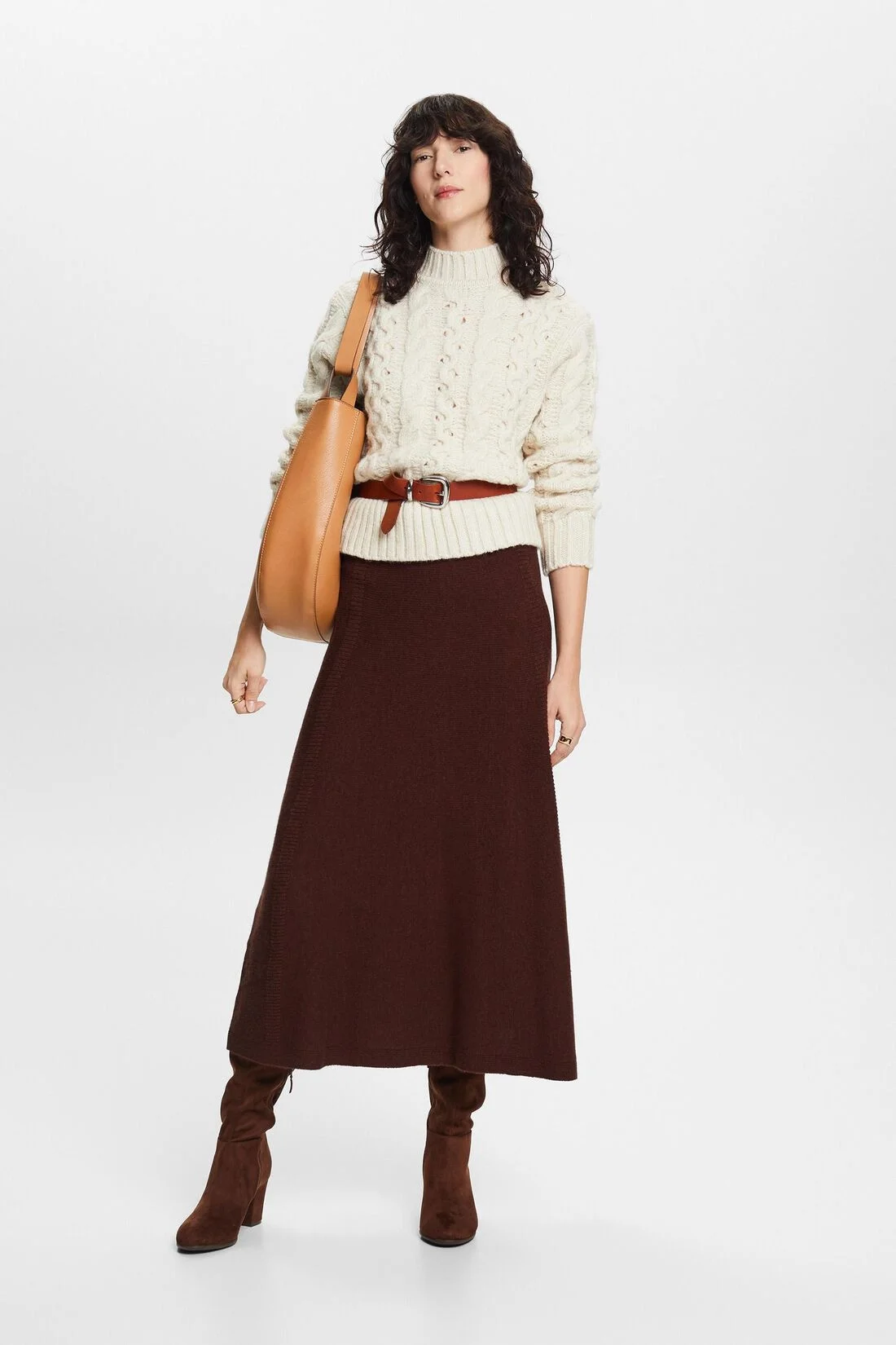 ESPRIT - Cable-Knit Wool-Blend Sweater ESPRIT - Cable-Knit Wool-Blend Sweater