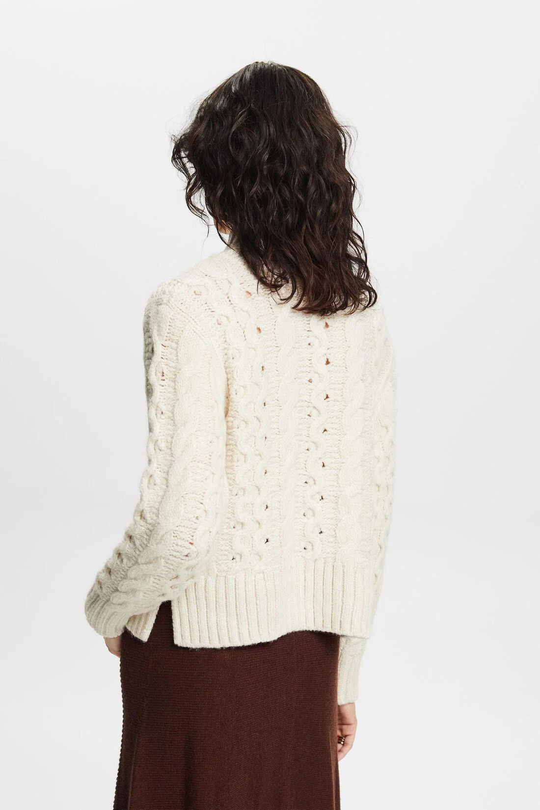 ESPRIT - Cable-Knit Wool-Blend Sweater ESPRIT - Cable-Knit Wool-Blend Sweater